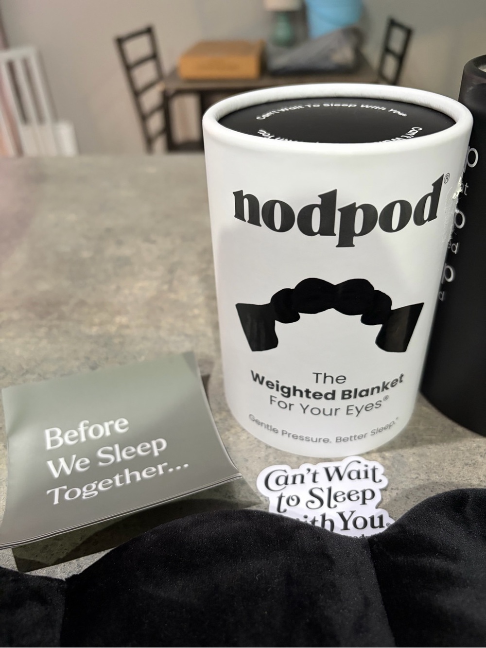 nodpod Black Weighted Eye Mask - Soothing Sleep Mask - Picture 2 of 3